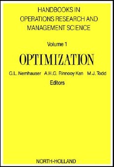 Handbooks in Operations Research and Management Science Optimization