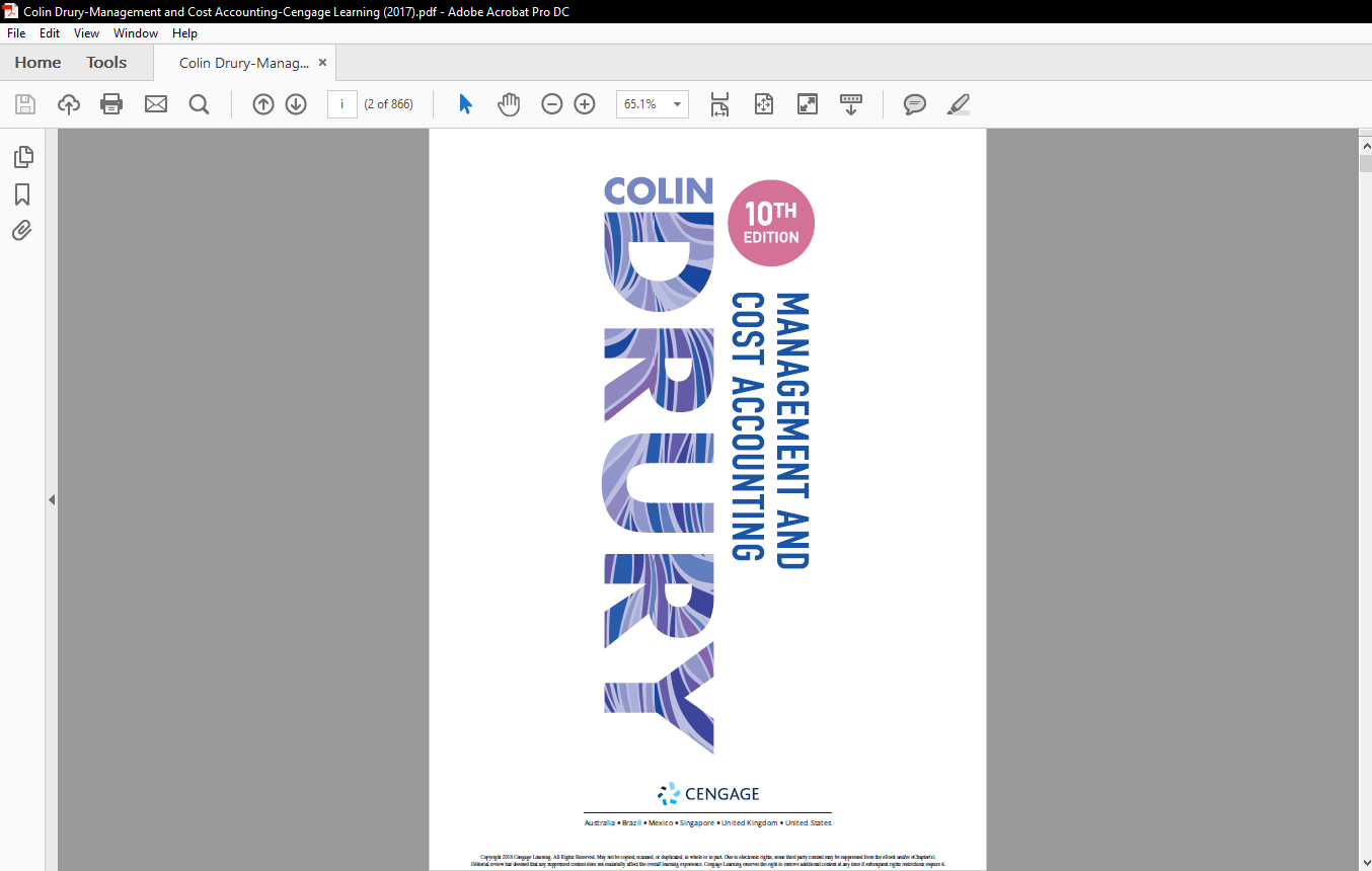 Management And Cost Accounting Colin Drury 10th Edition 会计与财务管理 经管之家 原人大经济论坛