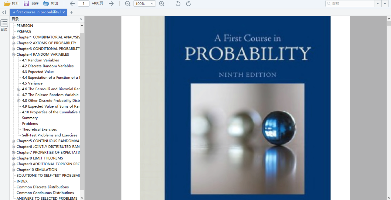 a first course in probability by Sheldon ross 9ed pdf 可编辑pdf