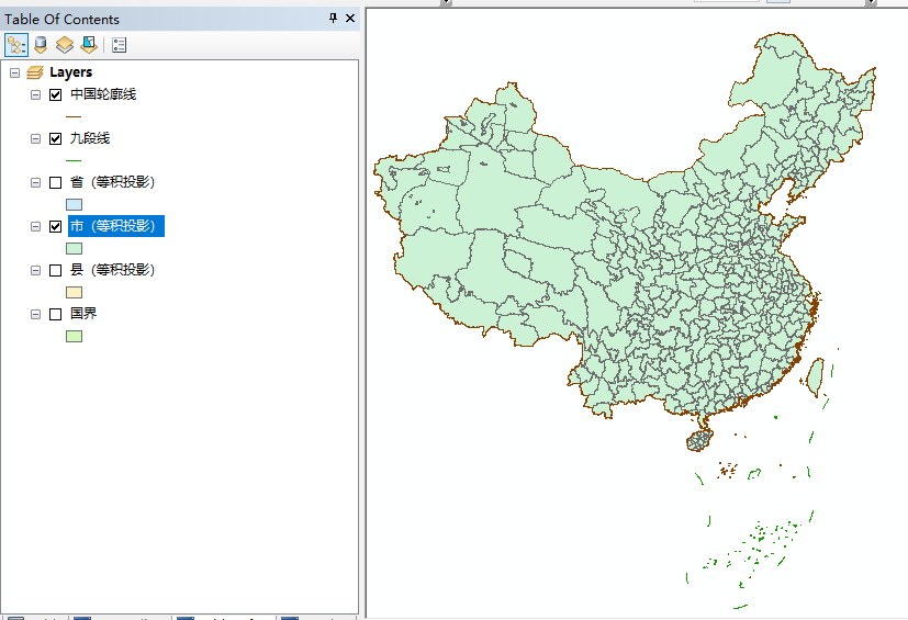 Arcgis中国地图省级（等积投影）、市级（等积投影）、县级（等积投影）、九段线、 - 经管文库（原现金交易版） - 经管之家(原人大经济论坛)