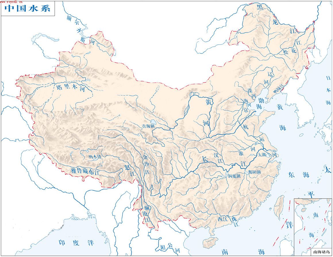 中国河流湖泊分布图jpg
